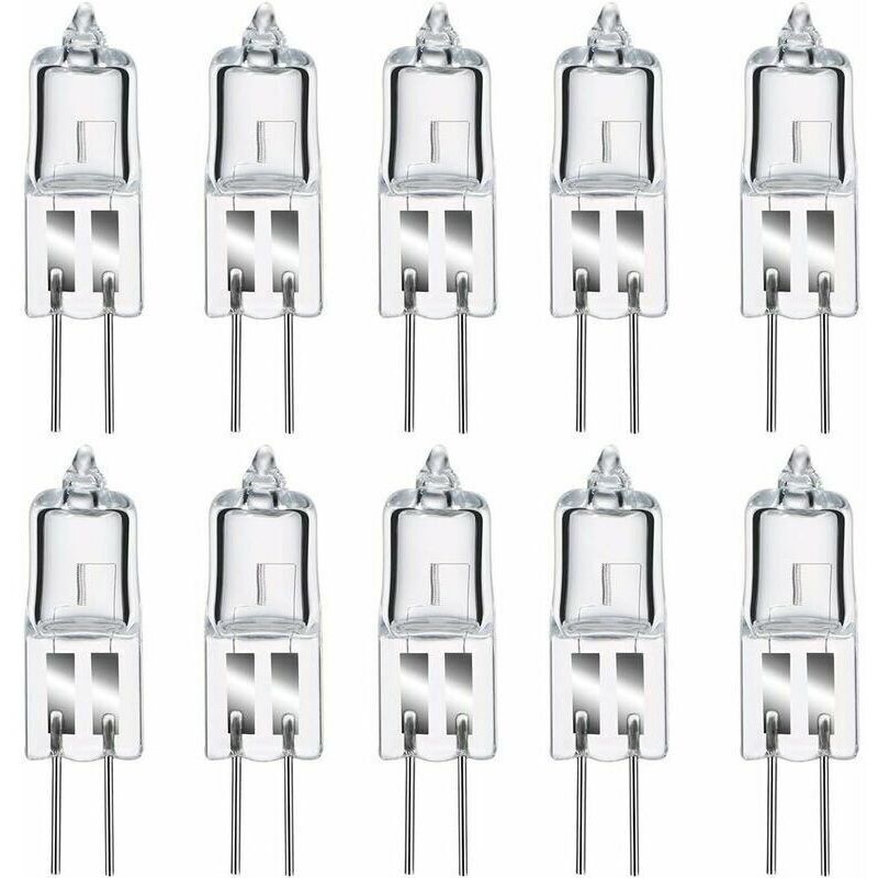 10 pièces Ampoules halogènes G4 50W 12V, blanc chaud 2800K, gradable capsule transparente