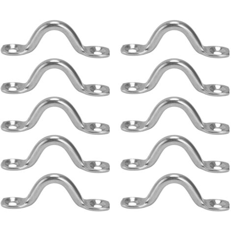 10 Pièces Attaches d'Œillet Marine en Acier Inoxydable 316, Boucles de Pont pour Bateau, Compatibles Cordage 1/16‑3/8 Pouce