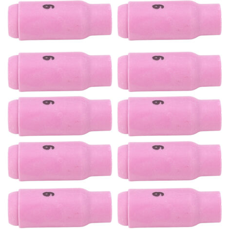 10 Pièces Becs en Céramique 10N48 6 pour Soudage TIG, Compatibles Torches WP17 WP18 WP26
