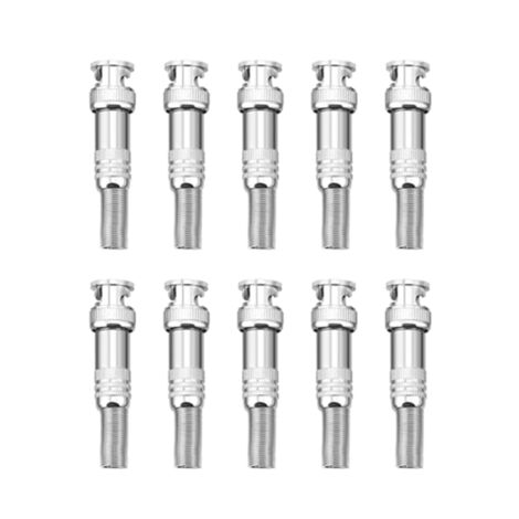 10 Pièces BNC Mâle à Ressort Connecteur Adaptateur Vis pour Câble Coaxial RG59 Caméra CCTV