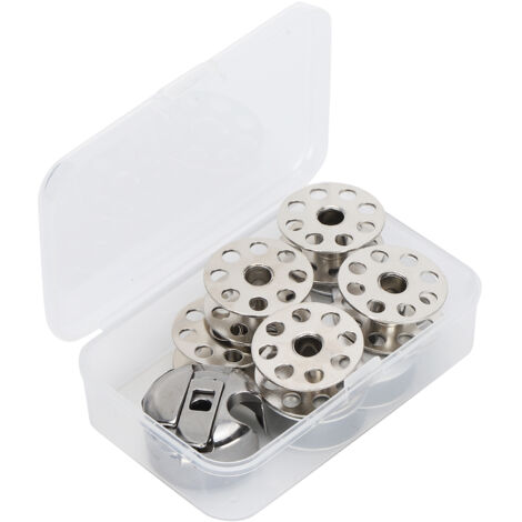 10 Pièces Bobbins Métalliques pour Machine à Coudre Industrielle avec Pied Marcheur et Boîtier