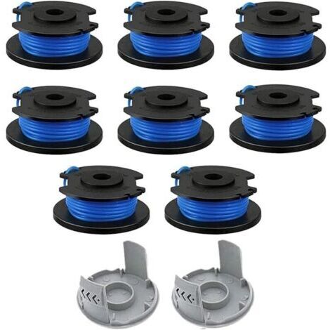 10 Pièces Bobine de Rechange pour Débroussailleuse,fil Bobine Coupe Bordure,Compatible Avec Ryobi One + AC14RL3A-18V 24V 40V,Coupe-fil Sans Fil Line 11ft,8 Bobines + 2 Capuchons de Coupe