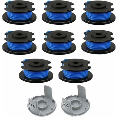 10 Pièces Bobine de Rechange pour Débroussailleuse,fil Bobine Coupe Bordure,Compatible Avec Ryobi One + AC14RL3A-18V 24V 40V,Coupe-fil Sans Fil Line 11ft,8 Bobines + 2 Capuchons de Coupe