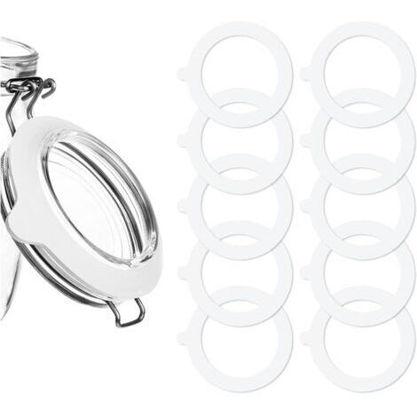 10 Pièces Bocaux Bague d'Étanchéité, Joint Silicone Bocal Joints, Joints de Rechange en Silicone, Joints en Caoutchouc, pour Bocaux en Verre, Conserver Les Aliments