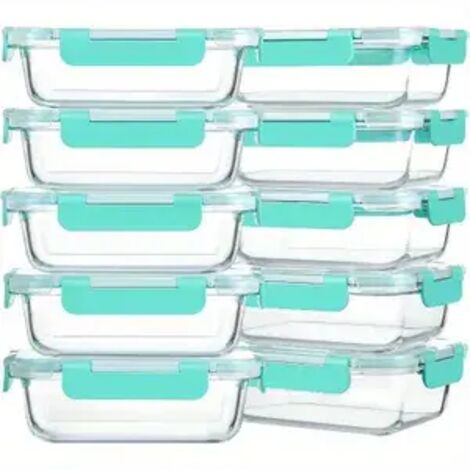 10 pièces boîtes hermétiques pour aliments,Boîte à lunch, ensemble de boîtes d'approvisionnement, étanche, à l'épreuve de fuites, sans BPA, peut être chauffé dans les micro-ondes, boîtes à repas, boît