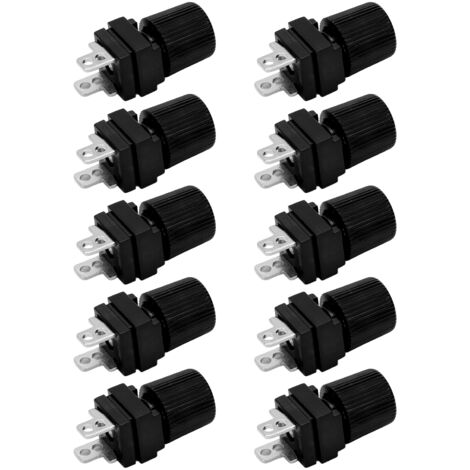 10 Pièces Borne d'Alimentation 300-500W en Cuivre Pur Noir M4 13mm pour Onduleur
