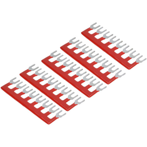 10 Pièces Bornier à Fourche Rouge 400V 15A en Cuivre Rouge Ignifuge pour Appareils Électriques, Bloc de Jonction TB 1508
