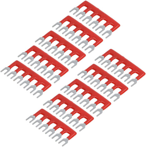 10 pièces Borniers à Fourche Rouge TB 1506, 400V 15A en Cuivre Pur, Bloc de Jonction PVC Ignifuge pour Installation Industrielle