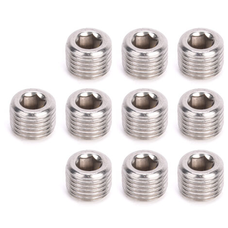 10 pièces Bouchon fileté mâle BSPP 1/2" en acier inoxydable 304, tête hexagonale