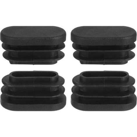10 Pièces Bouchon Pied de Chaise, Bouchon Pied de Chaise Ovales, Embout Pied de Chaise Ovales en Plastique 20x40mm, Antidérapants et Résistants, Noir