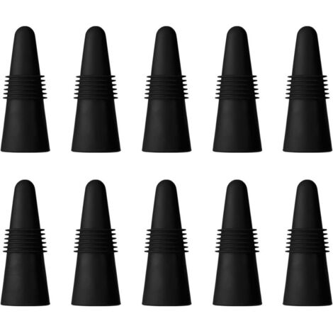 10 Pièces Bouchons de Bouteille de vin Bouchons de Bouteille avec Silicone, Acier Inoxydable, Boisson Réutilisables Scellant de Bière pour Faire Bouillir Les Boissons à la Bière, Noir