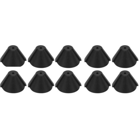 10 pièces Bouchons d'Oreille Amplificateurs Auditifs en Silicone Souple, Forme Corne, Noirs