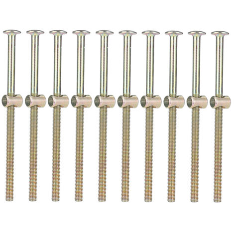 10 Pièces Boulons M6 Acier Carbone 120mm avec Écrous Barillet 6mm pour Meubles