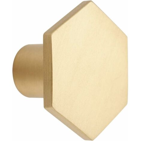 10 Pièces Bouton de Meuble Poignée de Meuble Cuisine Bouton de Porte en Laiton pour Placards Poignee Meuble Hexagone 30mm