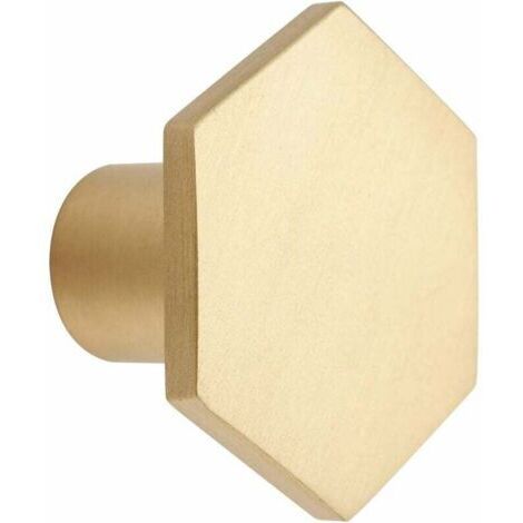 10 Pièces Bouton de Meuble Poignée de Meuble Cuisine Bouton de Porte en Laiton pour Placards Poignee Meuble Hexagone 30mm