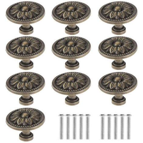 10 pièces bouton de porte vintage à motif pour meuble cuisine placard