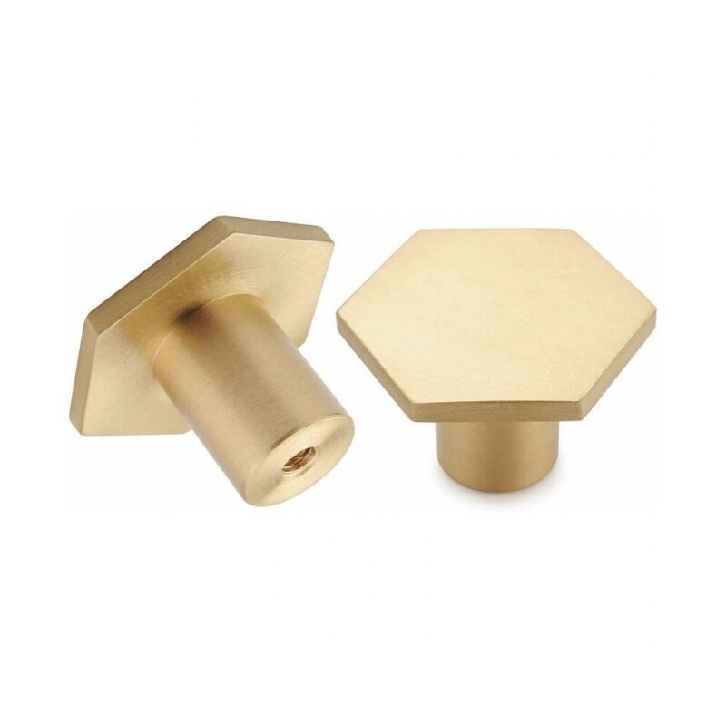 10 pièces, boutons de meubles en laiton brossé, boutons de tiroir de commode dorés, pour armoires, placards, chambre à coucher, salle de bain et