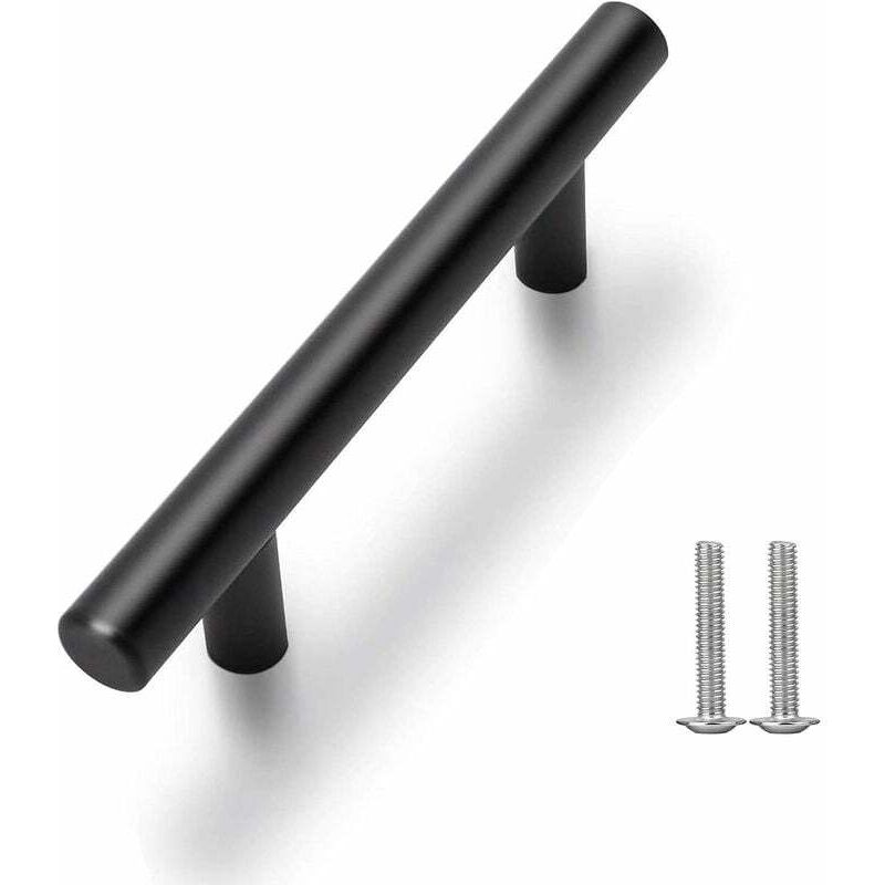 10 Pièces Boutons de Porte en Acier Inoxydable Noir Poignée de Meuble avec Vis pour Armoire de Cuisine Tiroir Cuisine Décoration d'intérieur Trou à