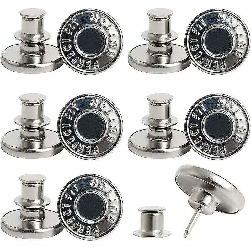10 Pièces Boutons Jeans Bouton Métalliques DIY sans Couture Bouton Pantalon Jean Amovible pour la réparation de vêtements, denims, vestes, jupes,