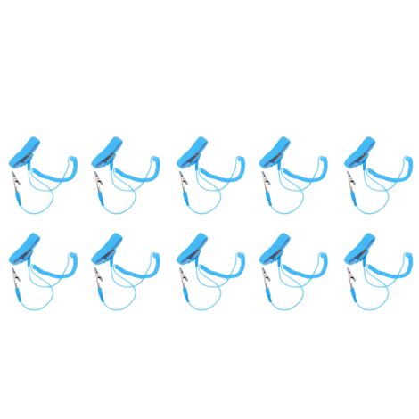 10 Pièces Bracelet Antistatique PU Ajustable Élastique, Bande de Poignet de Décharge Électrostatique, Équipement ESD