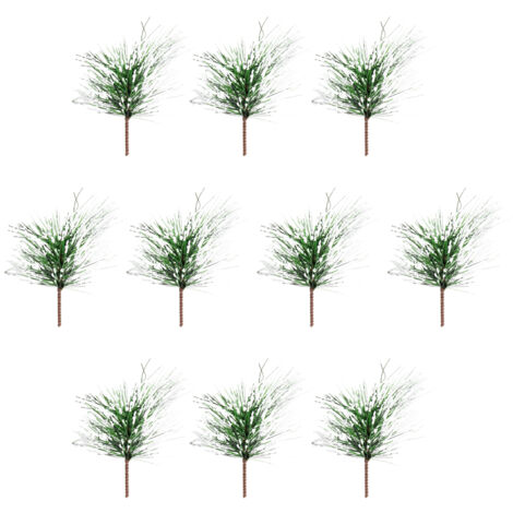 10 Pièces Branches D'aiguilles de Pin Artificielles, Branches Adaptables pour Guirlande de Noël et Décoration de Jardin de Vacances à la Maison (210911LS05)