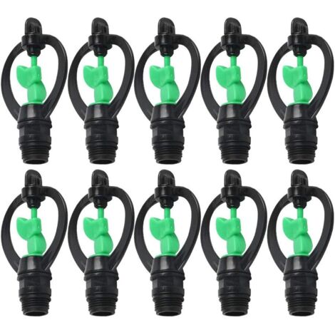 10 pièces buse d'arrosage en Plastique G1/2in arroseur de pulvérisation Papillons buse en Forme de Pluie pour l'irrigation agricole de Serre de Jardin de pelouse
