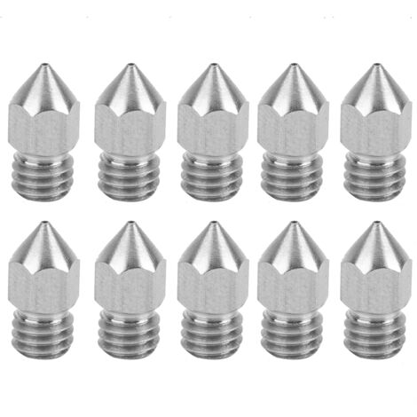 10 Pièces Buse Imprimante 3D MK8 Acier Inoxydable 0.2mm - Kit Accessoires Durables