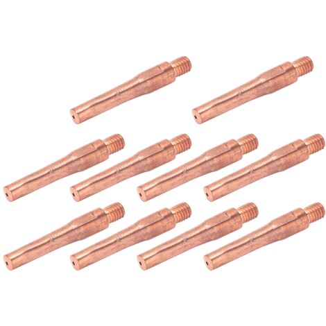 10 Pièces Buses de Brasage M6 en Cuivre pour Fil, Pièces de Torche de Soudage 45x7.5x1.2mm