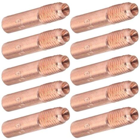 10 Pièces Buses de Soudage MIG 0.9mm Embouts de Contact de Soudage MIG Kit de Buses Conductrices en Cuivre pour Soudage Industriel