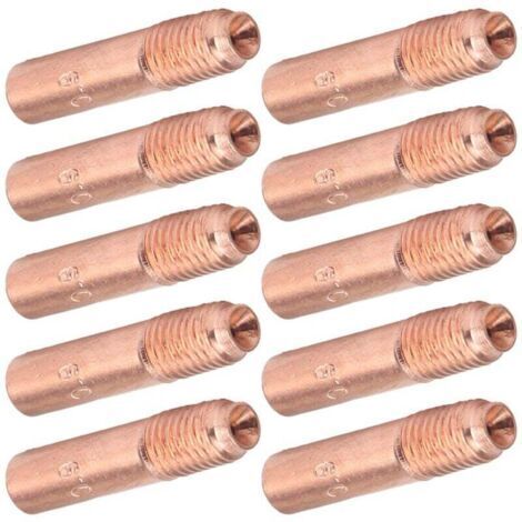 10 Pièces Buses de Soudage MIG 0.9mm Embouts de Contact de Soudage MIG Kit de Buses Conductrices en Cuivre pour Soudage Industriel