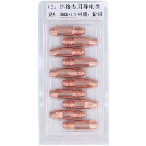 10 Pièces Buses de Soudage MIG en Cuivre pour Torches de Poste à Souder, 36KDx1.2mm