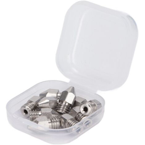 10 Pièces Buses d'Imprimante 3D MK8 Acier Inoxydable 1.75mm Tête d'Extrusion 0.8mm Accessoires