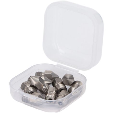 10 Pièces Buses d'Imprimante 3D MK8 Acier Inoxydable 1.75mm Tête d'Extrusion Accessoires 0.2mm