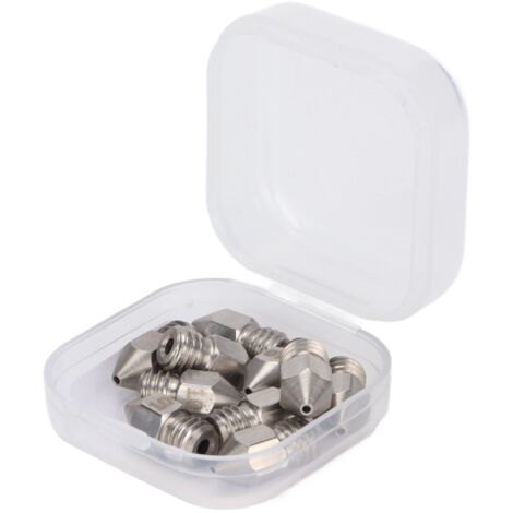 10 Pièces Buses d'Imprimante 3D MK8 Acier Inoxydable 1.75mm Tête d'Extrusion Accessoires 1.0mm