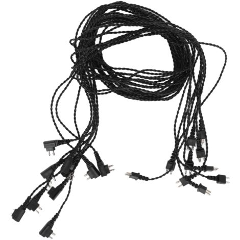 10 pièces câble amplificateur audio 2 broches résistant haute température pour prothèses auditives, son clair, fil noir