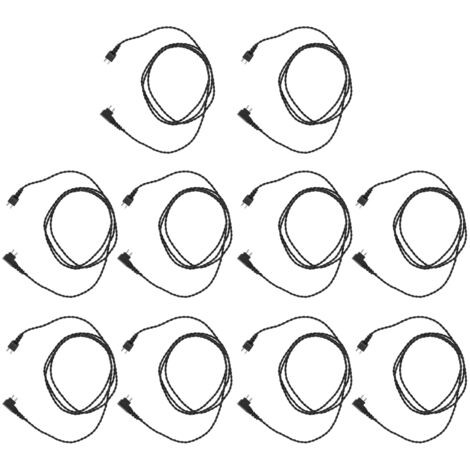 10 pièces câble amplificateur son 2 broches résistant à la chaleur pour aides auditives, transmission audio claire, fil noir