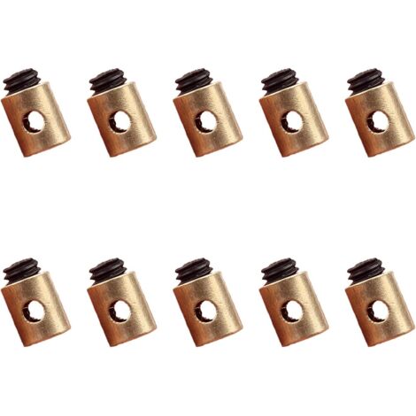 10 pièces Câbles et gaines de frein vélo(5 x 6 mm),Serre-câble d'accélérateur universel en laiton, serre-fil de moto,pour Accélérateurs