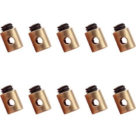 10 pièces Câbles et gaines de frein vélo(5 x 6 mm),Serre câble d'accélérateur universel en laiton, serre fil de moto,pour Accélérateurs de Scooters