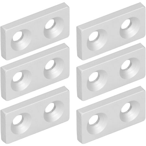 10 Pièces Cache-Bouts en Aluminium pour Profilés CNC, Double Perçage, Finition Argentée