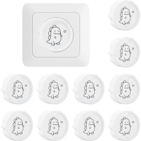10 Pièces Cache Prise Bébé Sécurité Enfant pour Prises Cache-Prises Universels Protection Contre les Chocs Électriques Poussière et Éclaboussures Motif Décoratif en Silicone