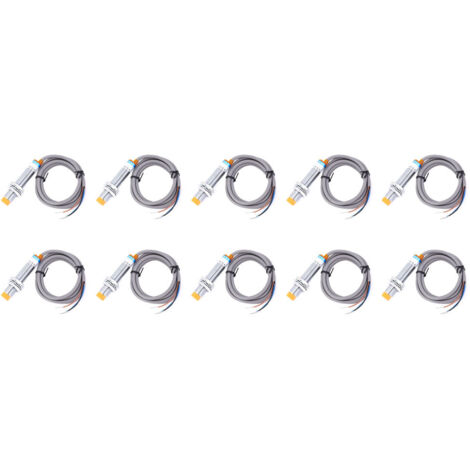 10 pièces Capteur Inductif de Proximité LJ12A3-4-Z/AX, Commutateur 6-36VDC 300mA, 3 Fils NPN pour Applications DC