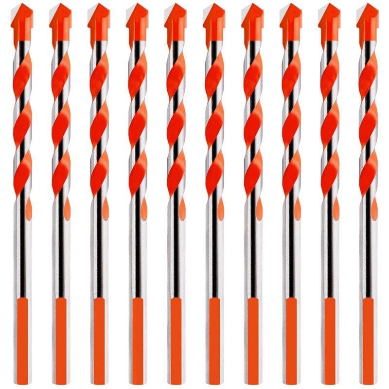 Laoa - 10 Pièces Carbure De Tungstène Maonnerie Foret, Foret de Maonnerie d'Alliage de Triangle 6mm Orange