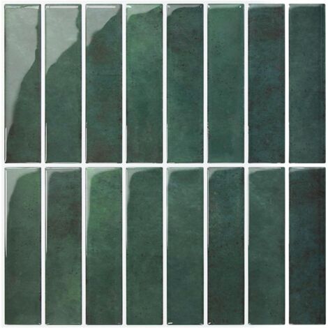 10 Pièces Carrelage Adhésif, Vinyle 3D Vert, Imperméable, Pour Cuisine Et Salle De Bain