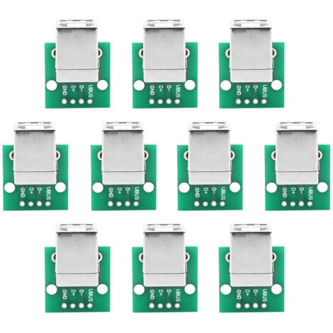 10 Pièces Carte Adaptateur USB Type B Femelle vers DIP 4 Broches Pas 2.54mm