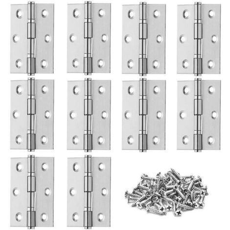 10 Pièces charniere porte, Charniere inox,Charnière invisible,Porte placard/Petites portes / Tiroirs / Fenêtres / Pianos / Coffret