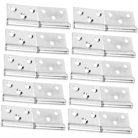 10 pièces Charnières Amovibles Acier Inoxydable Paumelles Démontables pour Portes Intérieures et Extérieures Adaptées Portes de Garage et Petits Meubles Installation Facile
