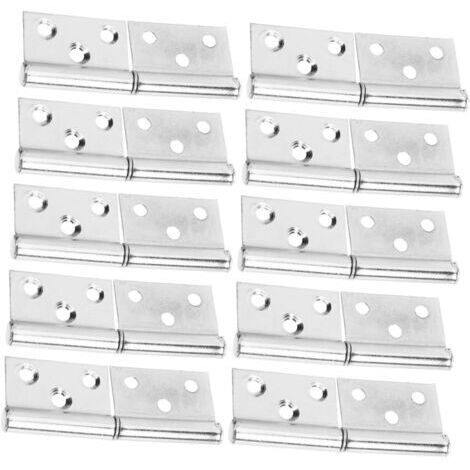 10 pièces Charnières Amovibles Acier Inoxydable Paumelles Démontables pour Portes Intérieures et Extérieures Adaptées Portes de Garage et Petits Meubles Installation Facile