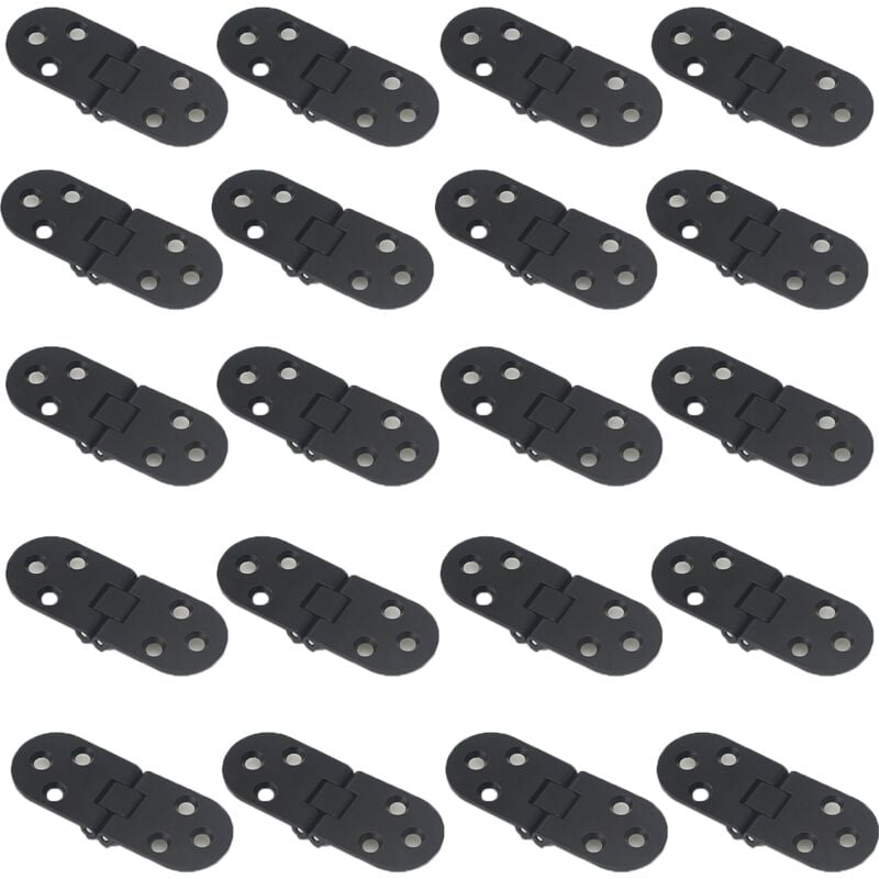 Cyslmuk - 10 pièces charnières de table pliantes charnières de porte d'armoire en alliage de zinc, noires, charnières de porte de meubles à bord rond