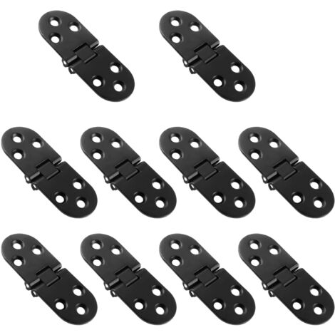 10 Pièces Charnières de Table Pliantes Plat Porte Cabinet Pliable Charnières Alliage Zinc Charniere Porte Placard,Round Edge Charnières pour Porte de Meuble avec vis,pour Table de Cuisine,Meubles Bure
