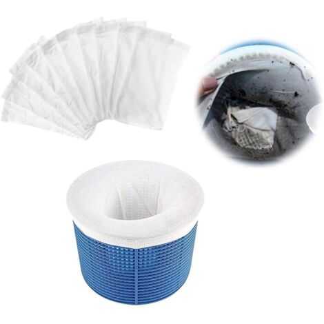 10 Pièces Chaussettes de Skimmer de Piscine,Pool Skimmer Socks, Filtres en Tissu de Nylon Élastique,Chaussettes d'écumeur de Piscine pour Peuvent Emprisonner Pollen, Feuilles,Cheveux (10pcs)